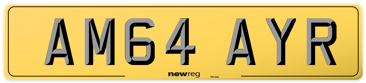 AM64 AYR Rear Number Plate