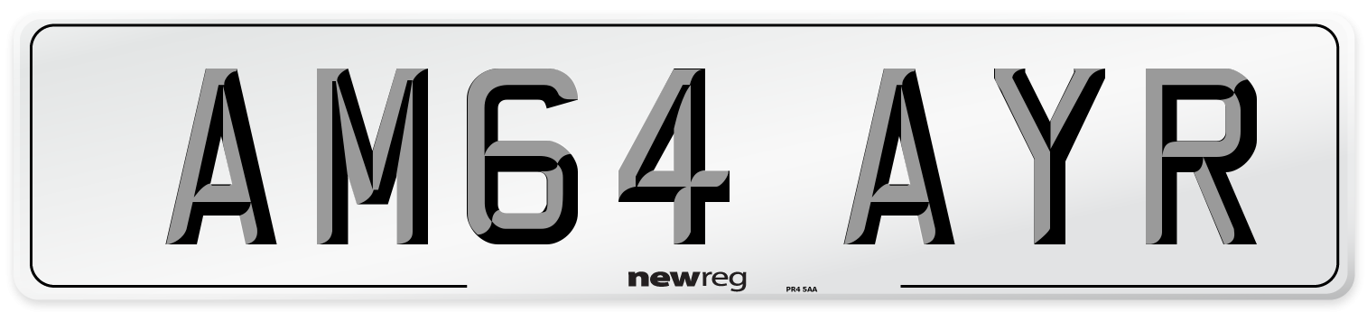 AM64 AYR Front Number Plate