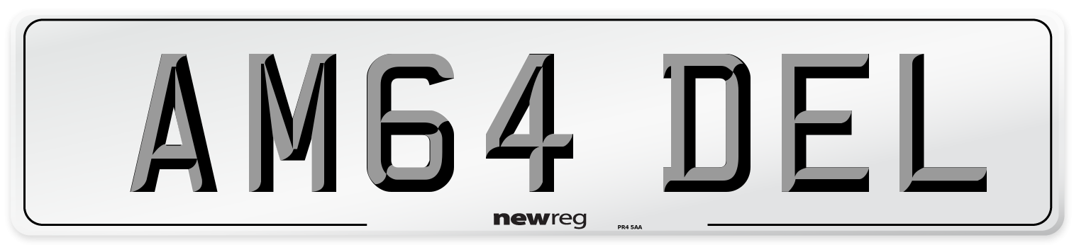 AM64 DEL Front Number Plate