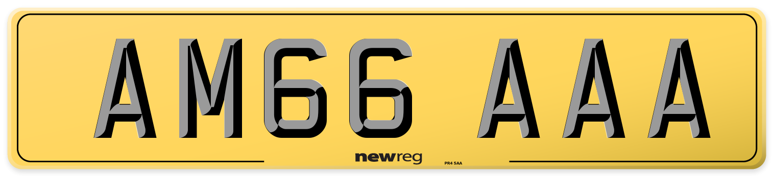 AM66 AAA Rear Number Plate