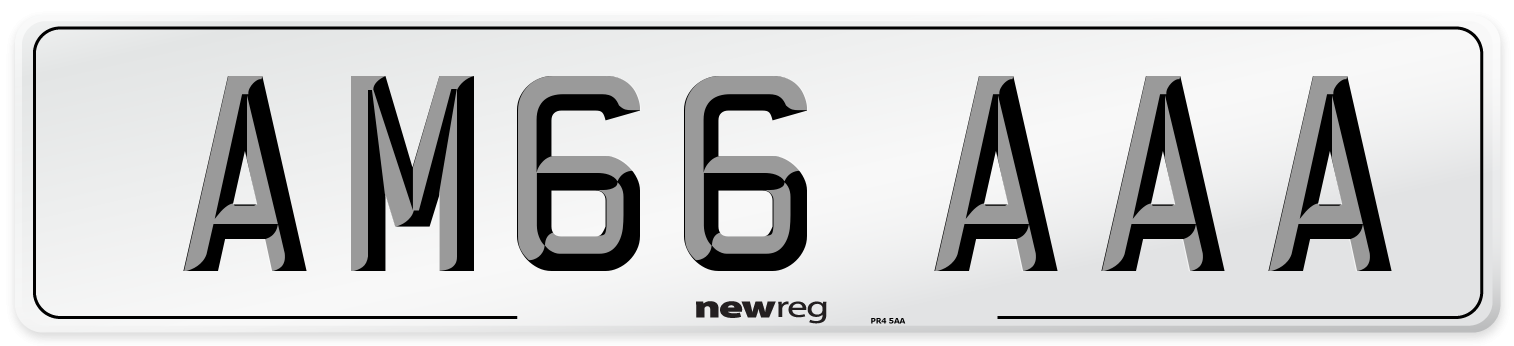 AM66 AAA Front Number Plate