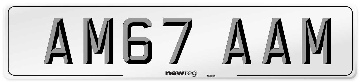 AM67 AAM Front Number Plate