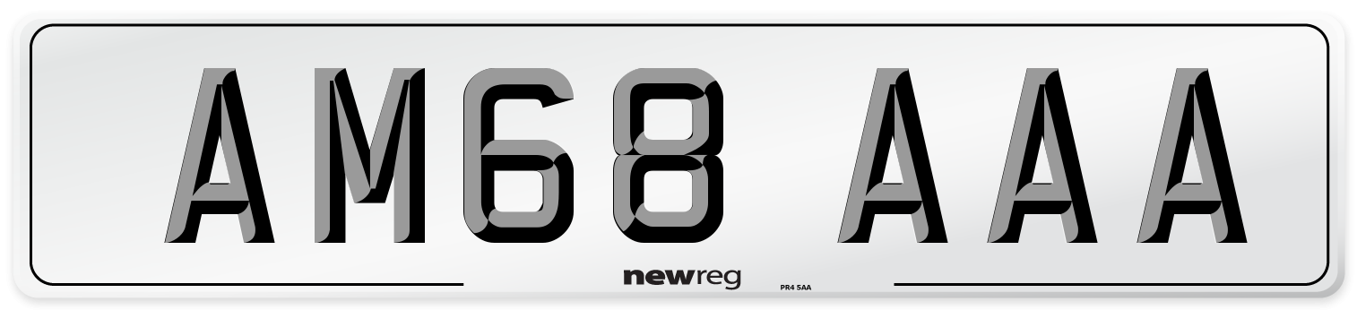 AM68 AAA Front Number Plate
