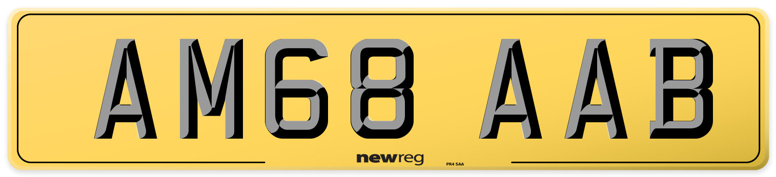 AM68 AAB Rear Number Plate