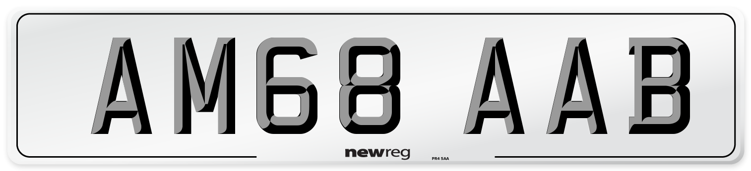 AM68 AAB Front Number Plate