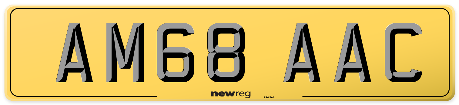 AM68 AAC Rear Number Plate