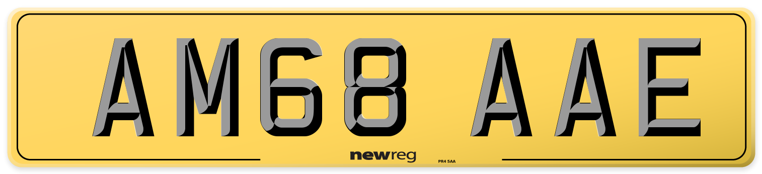 AM68 AAE Rear Number Plate