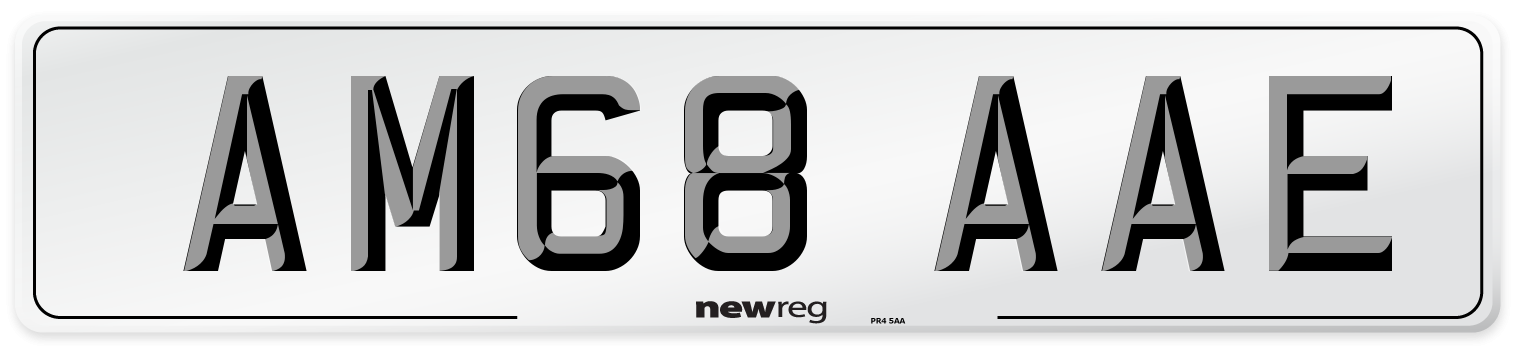 AM68 AAE Front Number Plate