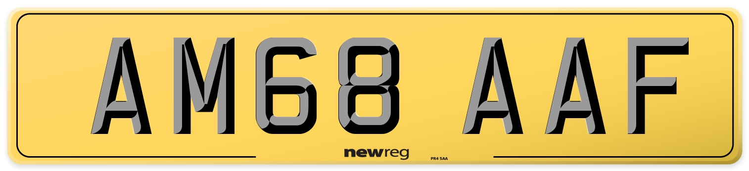 AM68 AAF Rear Number Plate