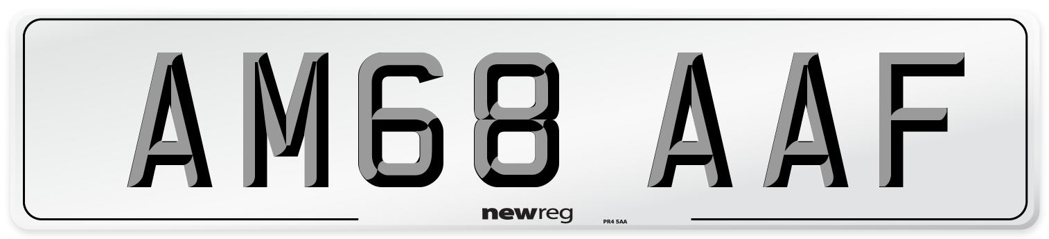 AM68 AAF Front Number Plate