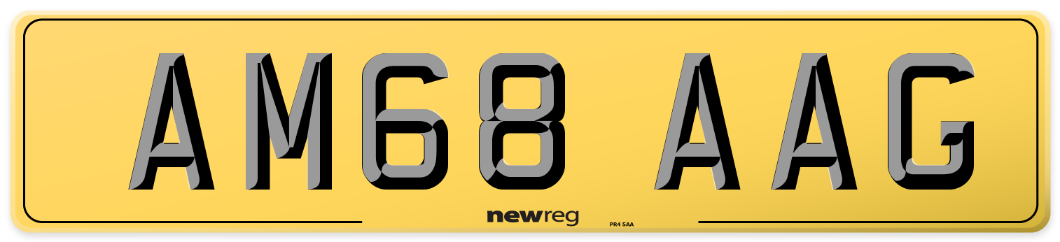 AM68 AAG Rear Number Plate
