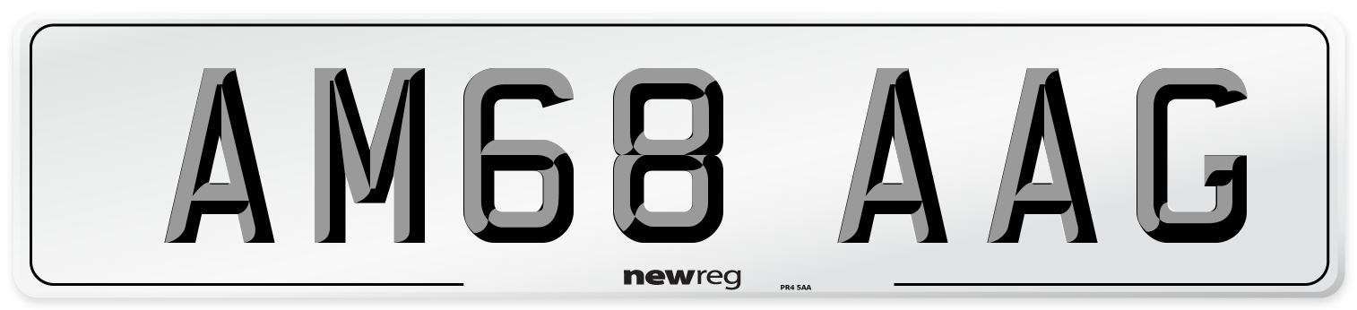 AM68 AAG Front Number Plate