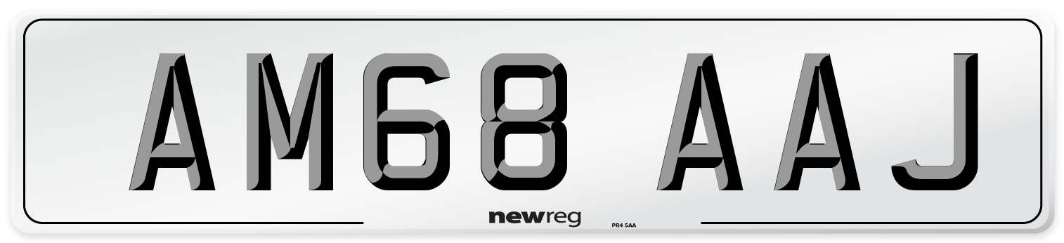 AM68 AAJ Front Number Plate