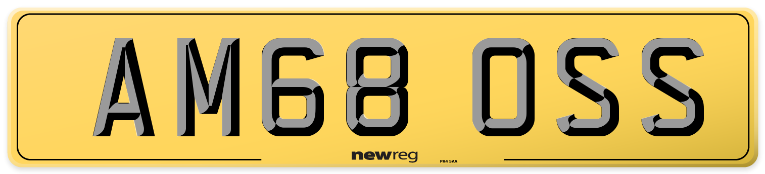 AM68 OSS Rear Number Plate