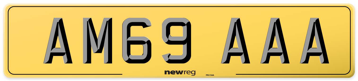 AM69 AAA Rear Number Plate