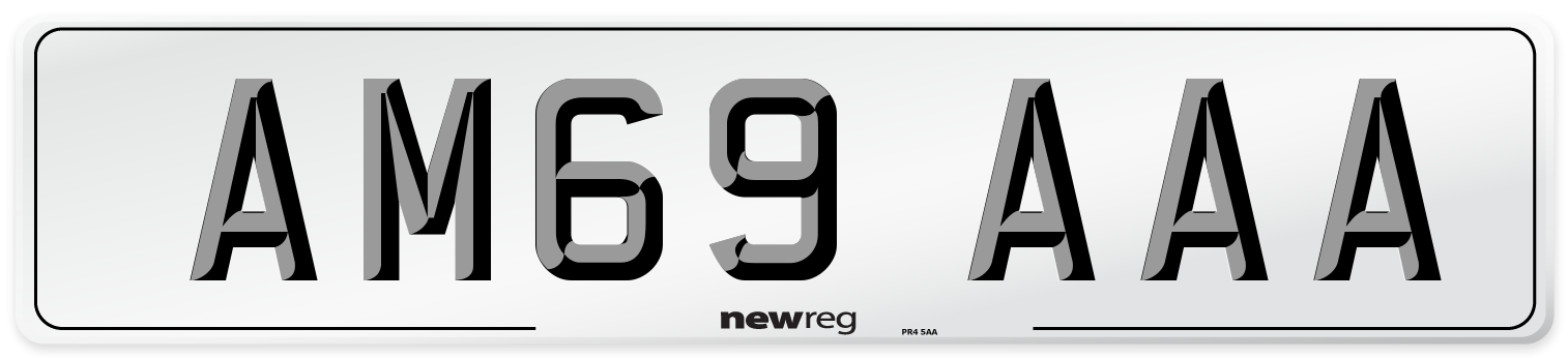 AM69 AAA Front Number Plate