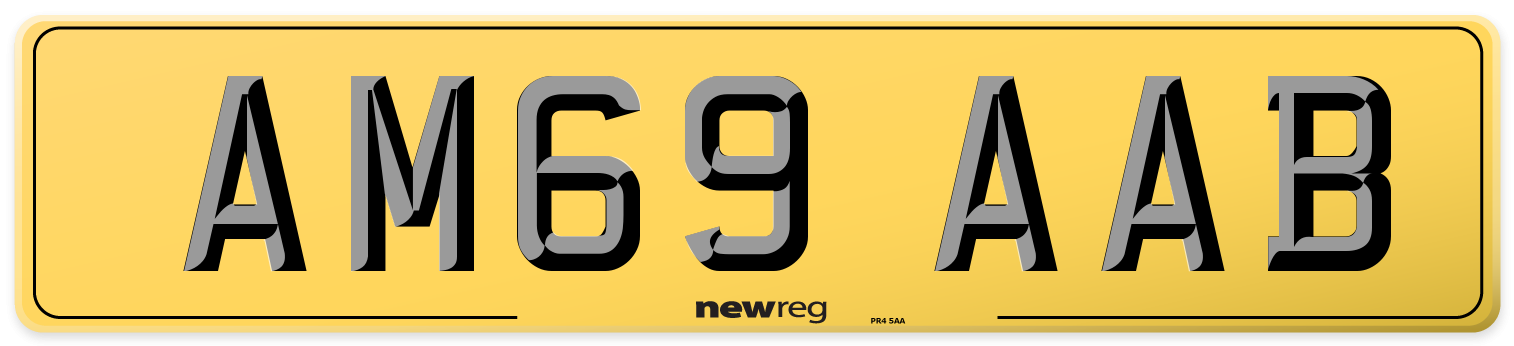 AM69 AAB Rear Number Plate
