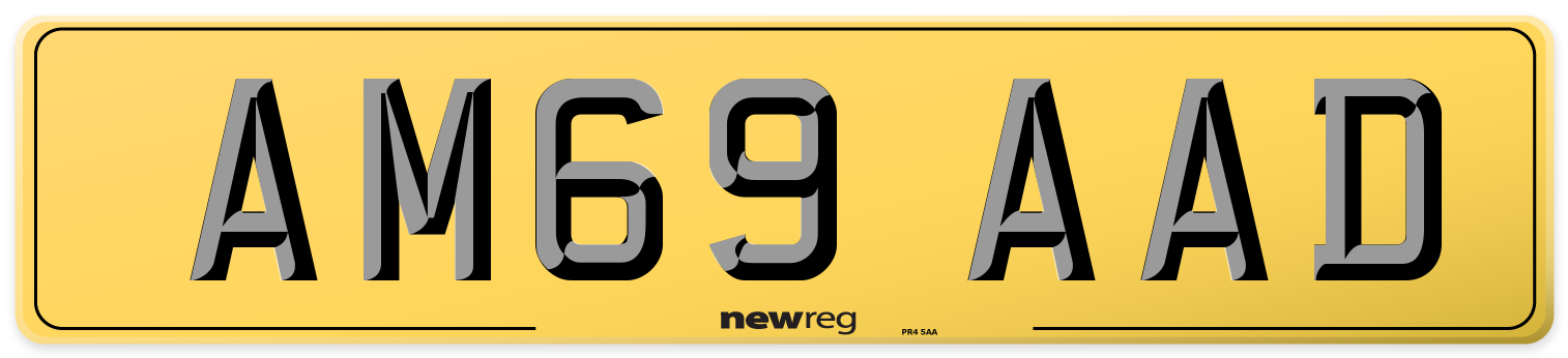 AM69 AAD Rear Number Plate