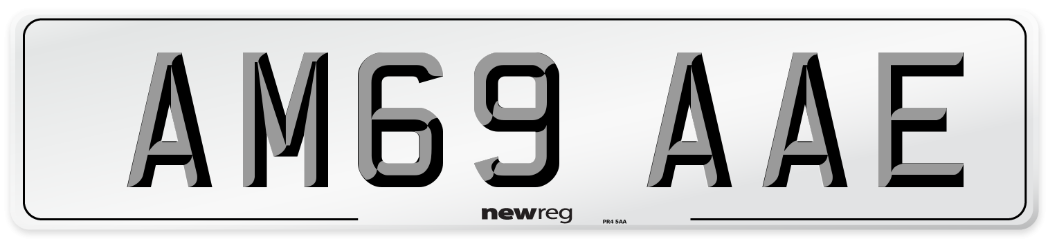 AM69 AAE Front Number Plate