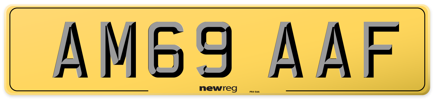 AM69 AAF Rear Number Plate
