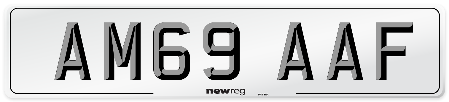 AM69 AAF Front Number Plate