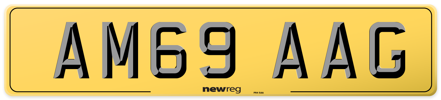 AM69 AAG Rear Number Plate