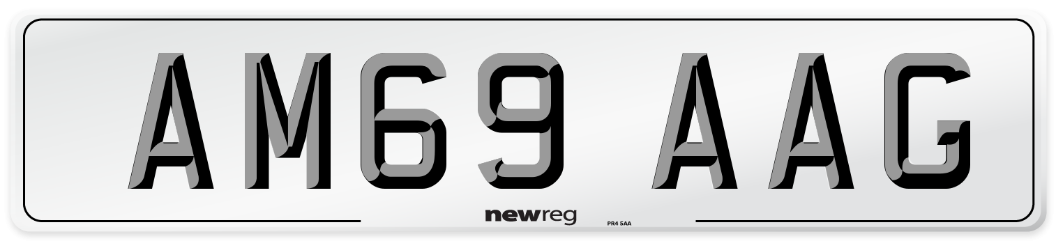 AM69 AAG Front Number Plate