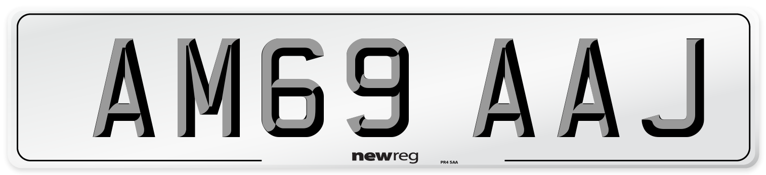 AM69 AAJ Front Number Plate