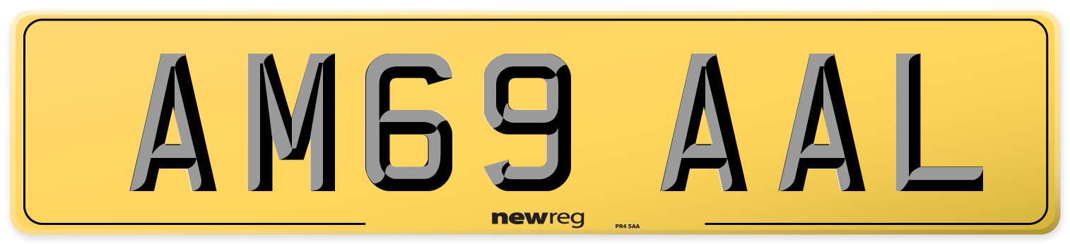 AM69 AAL Rear Number Plate