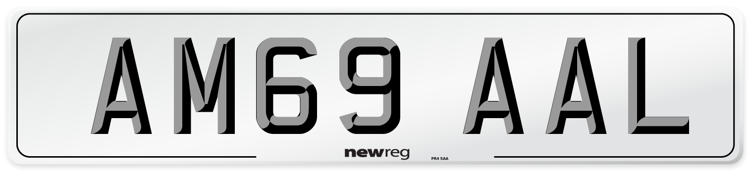 AM69 AAL Front Number Plate