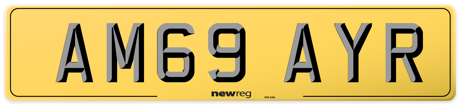 AM69 AYR Rear Number Plate