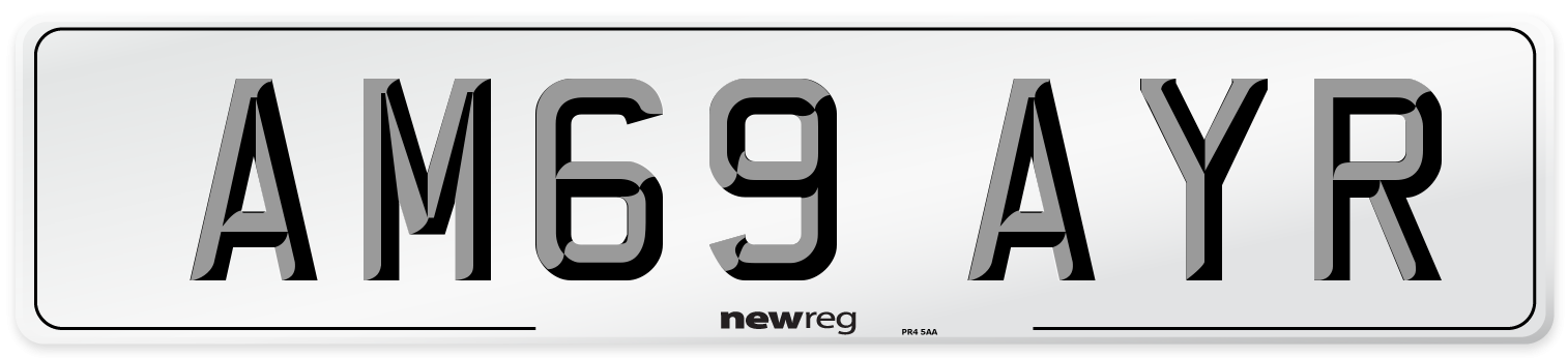 AM69 AYR Front Number Plate