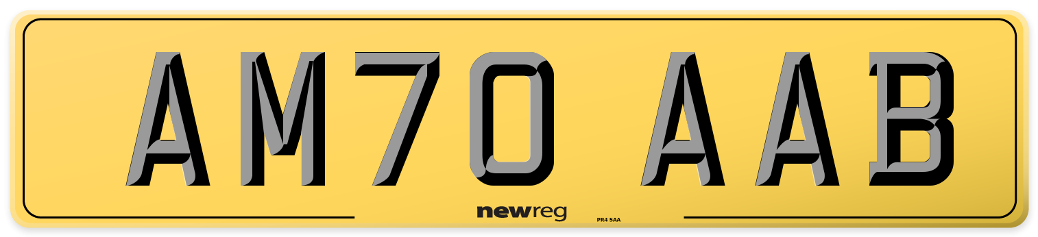 AM70 AAB Rear Number Plate