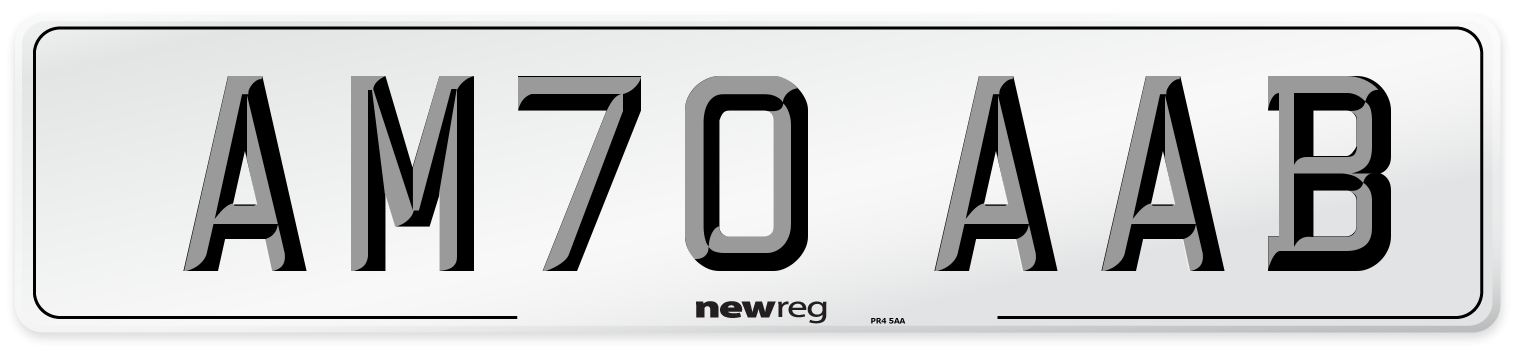 AM70 AAB Front Number Plate