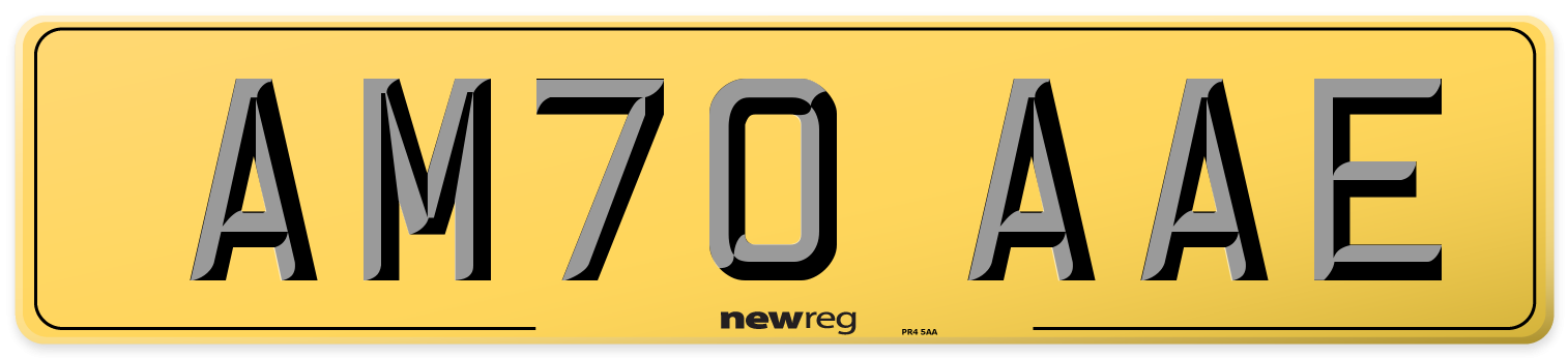 AM70 AAE Rear Number Plate