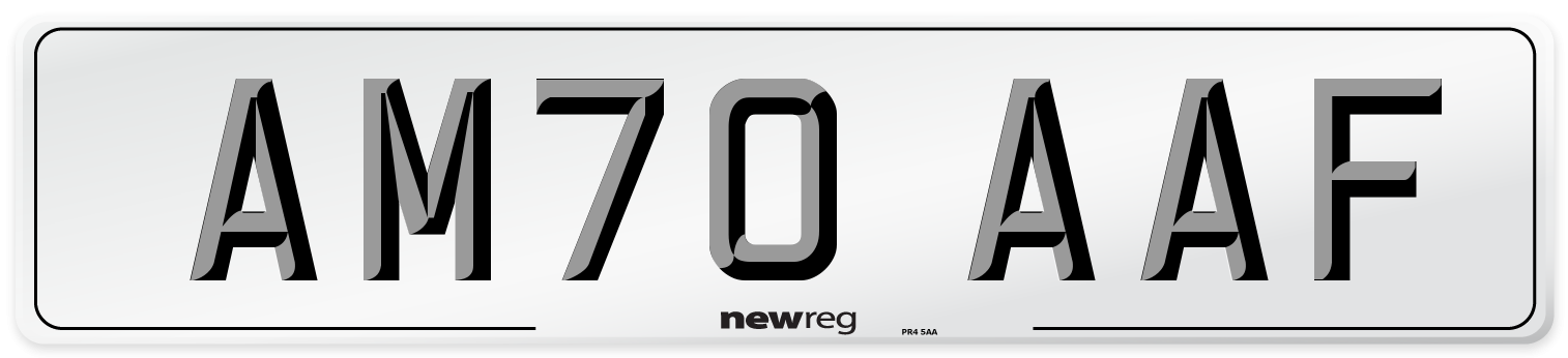 AM70 AAF Front Number Plate