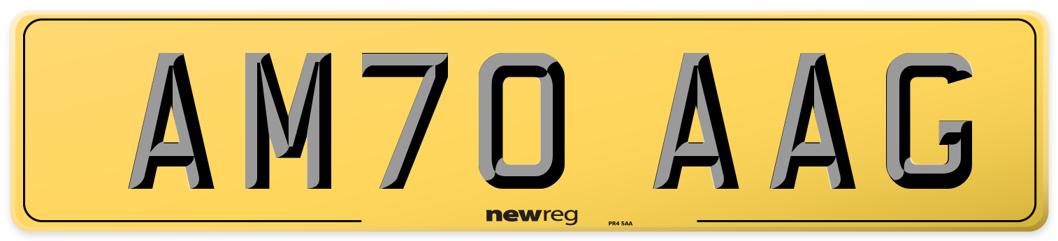 AM70 AAG Rear Number Plate