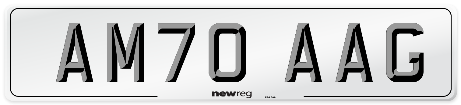 AM70 AAG Front Number Plate