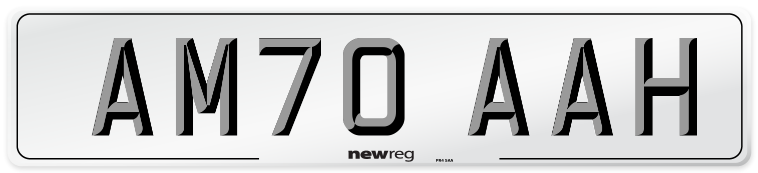 AM70 AAH Front Number Plate