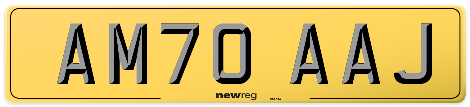 AM70 AAJ Rear Number Plate