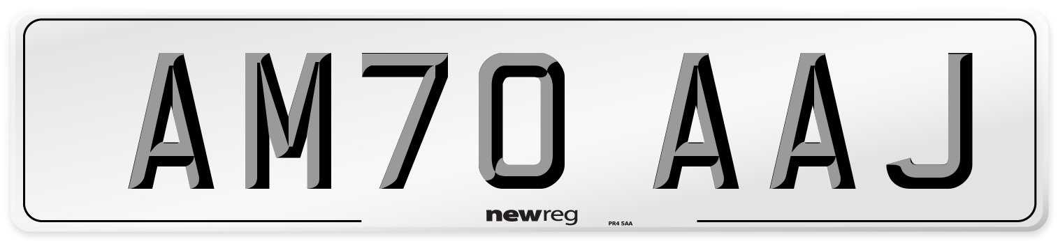 AM70 AAJ Front Number Plate