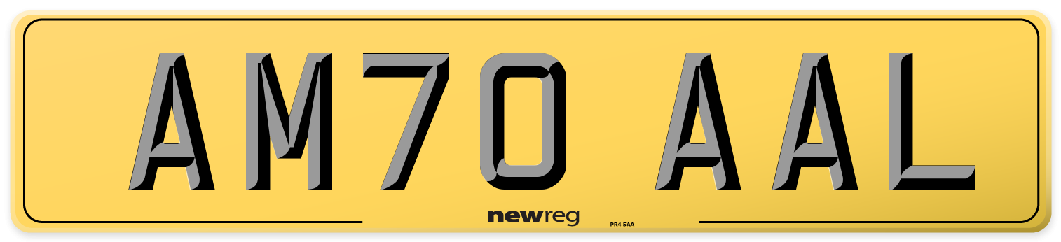 AM70 AAL Rear Number Plate
