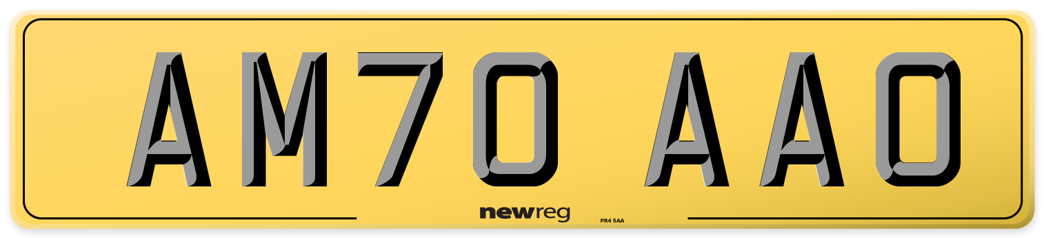 AM70 AAO Rear Number Plate