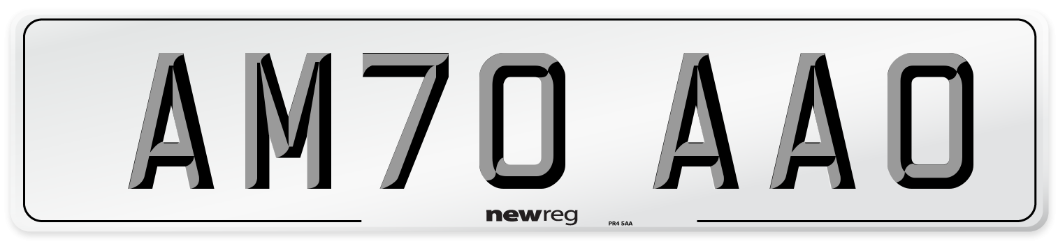 AM70 AAO Front Number Plate