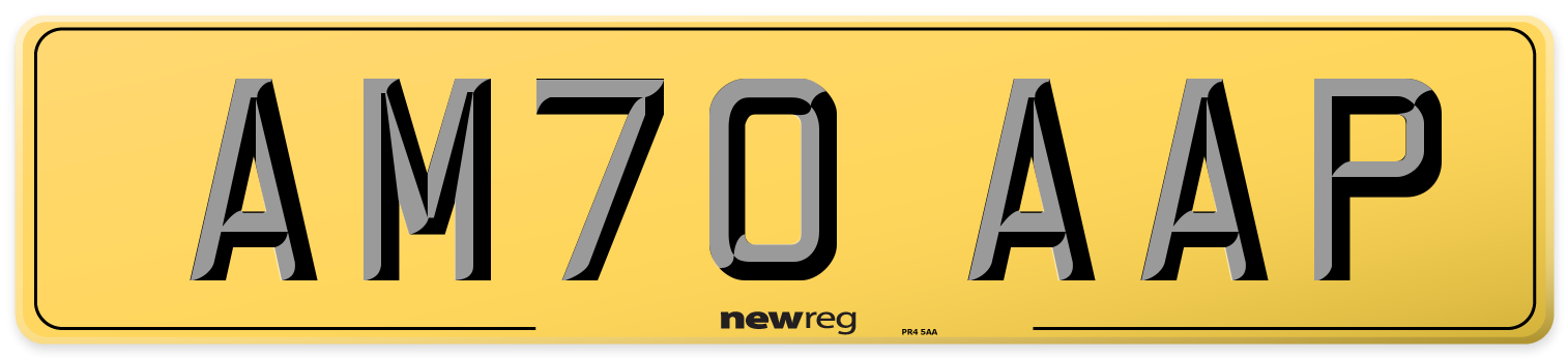 AM70 AAP Rear Number Plate