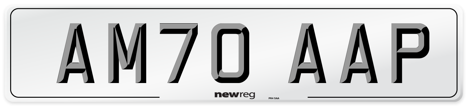 AM70 AAP Front Number Plate