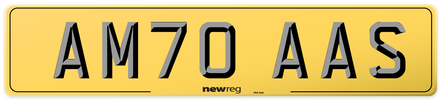 AM70 AAS Rear Number Plate