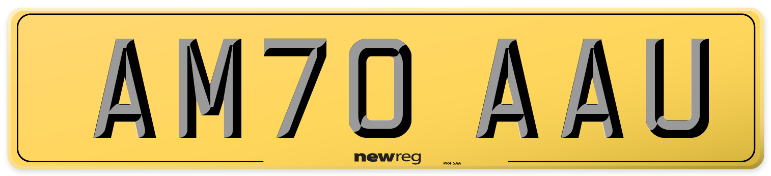 AM70 AAU Rear Number Plate