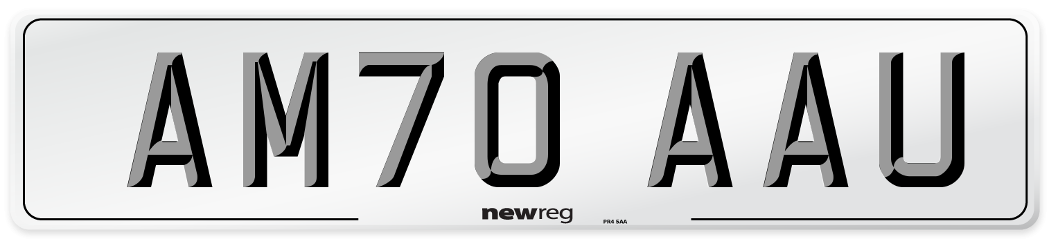 AM70 AAU Front Number Plate