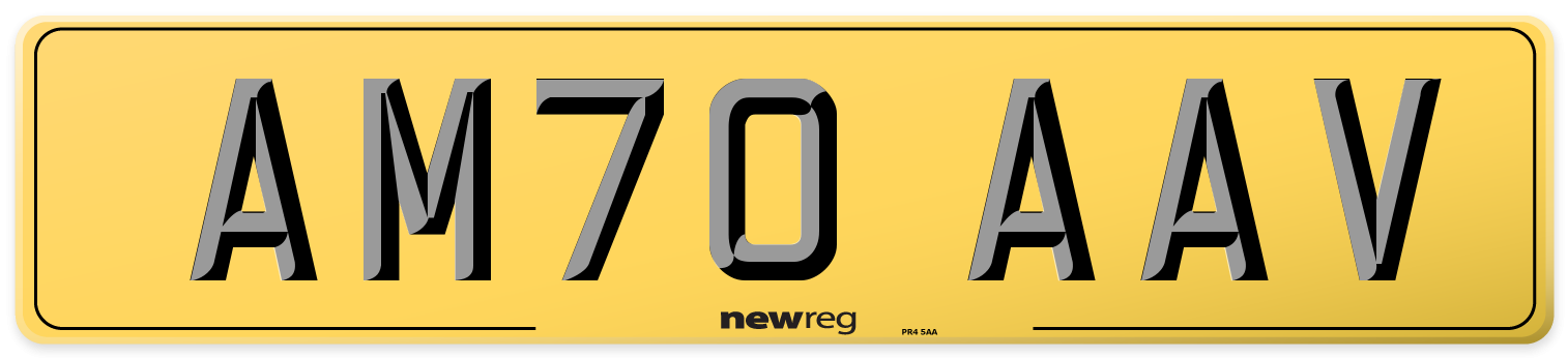 AM70 AAV Rear Number Plate